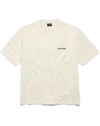 Balenciaga - Camiseta Back Medium Fit Cream - Lyst