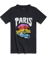 Balenciaga - T-shirt paris tropical aderente - Lyst