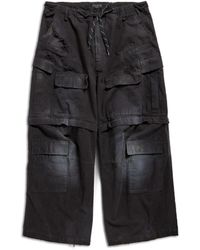 Balenciaga - Large Cargo Faded Cotton Trousers - Lyst