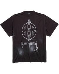Balenciaga - Metal bb stencil oversized t-shirt - Lyst