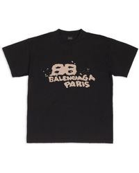 Balenciaga - Hand-drawn bb icon t-shirt medium fit - Lyst