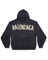 Balenciaga - Hoodie ripped pocket tape type oversized - Lyst