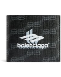 Balenciaga - Signature quadratische falt-münzbörse aus beschichtetem canvas mit bb monogram - Lyst