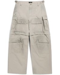 Balenciaga - Distressed Cotton Cargo Trousers - Lyst