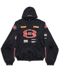 Balenciaga - Hoodie Con Cremallera Sponsor Logos Large Fit - Lyst