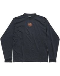 Balenciaga - Taped Back Long Sleeve T-Shirt Medium Fit - Lyst