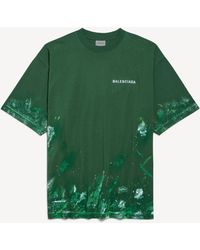 Balenciaga - Paint Splatter Medium Fit T-Shirt - Lyst