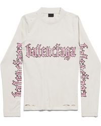 Balenciaga - Camiseta De Manga Larga Ajustada Blackletter Script - Lyst