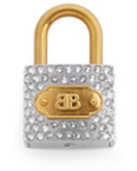 Balenciaga - Anhänger/Schlüsselring Bb Padlock Mit Strasssteinen - Lyst