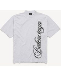 Balenciaga - Cursive Medium Fit T-Shirt - Lyst