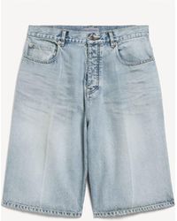 Balenciaga - Denim Stay Press Shorts - Lyst