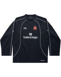 Balenciaga - T-shirt a maniche lunghe paris soccer oversize - Lyst