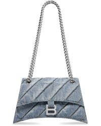 Balenciaga - Crush Small Chain Bag Quilted Denim - Lyst