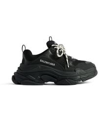 Balenciaga - Triple S Runner Leather And Mesh Trainers - Lyst
