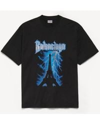 Balenciaga - Paris Thunderstorm Oversized T-Shirt - Lyst