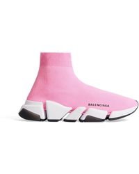 Balenciaga - Speed 2.0 clear sole sneaker aus recyceltem strick - Lyst