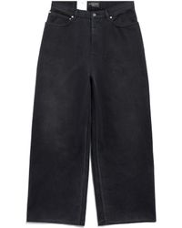 Balenciaga - Pantalón de chándal baggy denim size sticker - Lyst