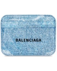 Balenciaga - Cash Card Holder Denim Print - Lyst