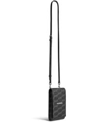 Balenciaga - Signature Phone Holder With Strap Bb Monogram Coated Canvas - Lyst