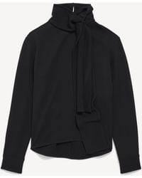 Balenciaga - Silk Crepe Scarf Shirt - Lyst