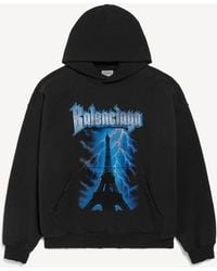 Balenciaga - Paris Thunderstorm Medium Fit Hoodie - Lyst
