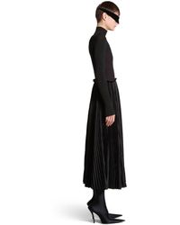 Balenciaga - Bal Diagonal Allover Hybrid Tank Top Pleated Dress - Lyst