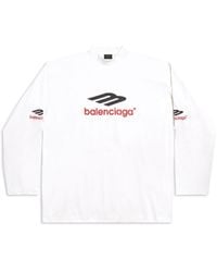 Balenciaga - T-shirt a maniche lunghe 3b sports icon oversize - Lyst