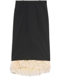 Balenciaga - Skirt With Lace Hem - Lyst