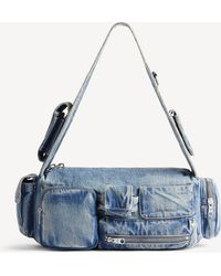 Balenciaga - Small Superbusy Denim Shoulder Bag - Lyst