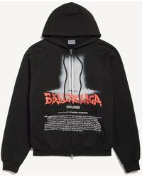 Balenciaga - The Door Oversized Zip-up Hoodie - Lyst