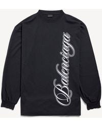 Balenciaga - Cursive Long Sleeve T-Shirt Large Fit - Lyst