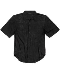 Balenciaga - Tropical Flowers Minimal Short Sleeve Shirt Large Fit - Lyst