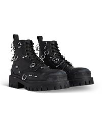 Balenciaga - Strike Pierced Leather Boots - Lyst