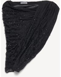 Balenciaga - Embroidered One Shoulder Draped Top - Lyst