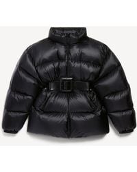 Balenciaga - Puffer Corto Hourglass Con Cinturón - Lyst