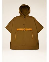 Bally Hooded Cape - Brown