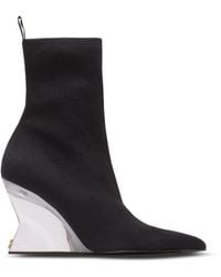 Balmain - Wedge Knit Ankle Boots - Lyst