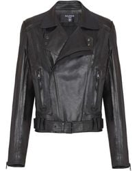 Balmain - Lightweight Lambskin Leather Biker Jacket - Lyst