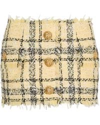 Balmain - Glitter Tweed Mini Skirt - Lyst