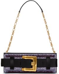 Balmain - Anthem Crystal Satin Clutch - Lyst