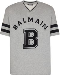 Balmain - Sport V-Neck T-Shirt - Lyst