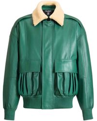 Balmain - Shearling Leather Bomber Jacket - Lyst