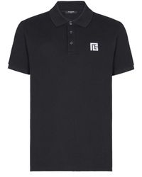 Balmain - Embroidered Cotton Polo - Lyst