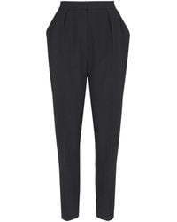 Balmain - High-Waisted Grain De Poudre Trousers - Lyst