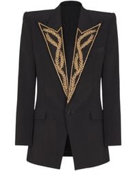 Balmain - Giacca 1 Bottone Con Collo Ricamato - Lyst