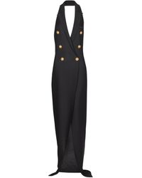 Balmain - Long Halterneck Knit Dress - Lyst