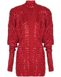 Balmain - Short Zebra Sequin Dress - Lyst