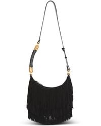 Balmain - Ébène Hobo Fringed Suede Bag - Lyst