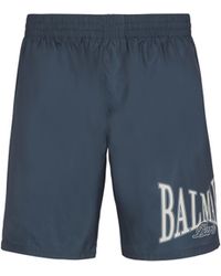 Balmain - Swim Shorts With College Logo - Lyst