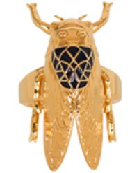 Balmain - Brass And Enamel Insect Ring - Lyst